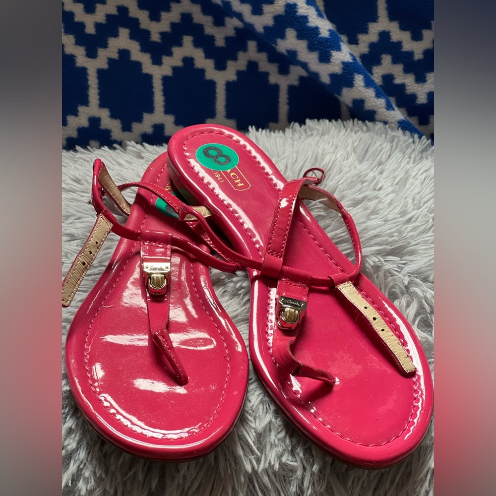 Pink coach sandals